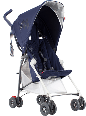 The seat liner comes in four colors—Carmine Rose, Midnight Navy, Spicy Orange, and Silver—and is easily put on and off the pushchair, and machine washable.